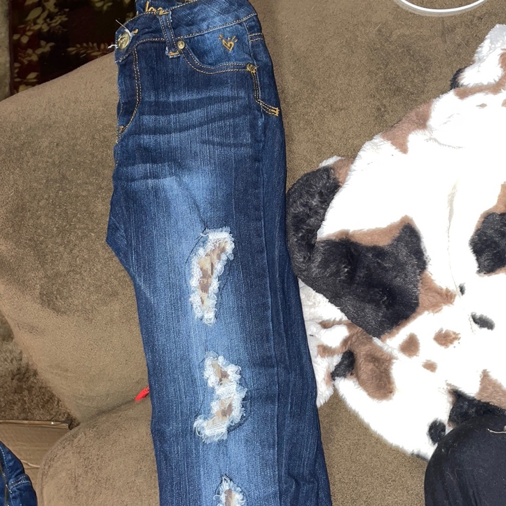 Cheetah ripped jeans
